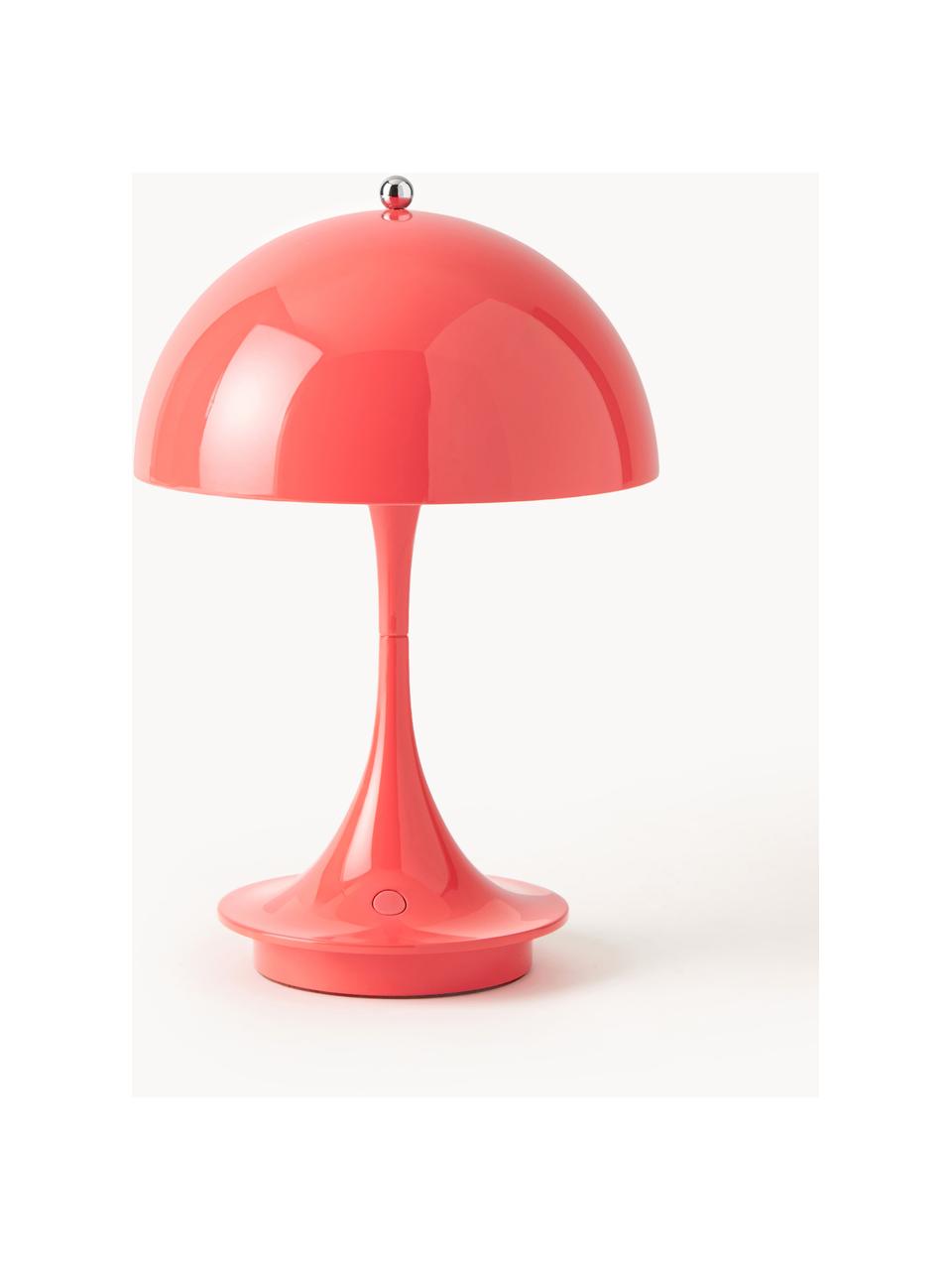 Lampe à poser LED mobile à intensité variable Panthella, haut. 24 cm, Acier rouge corail, Ø 16 x haut. 24 cm