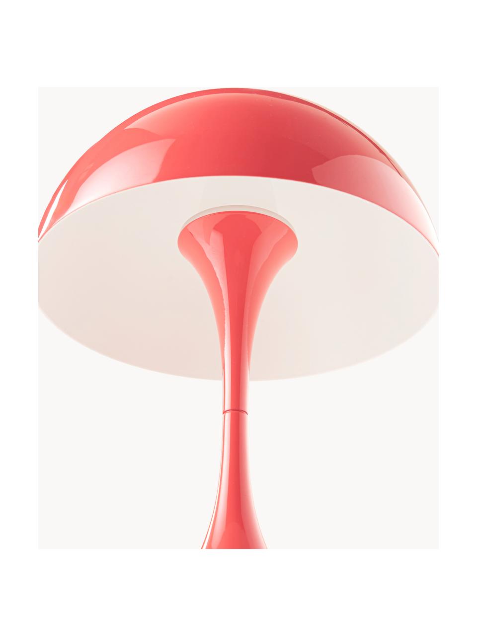Lampe à poser LED mobile à intensité variable Panthella, haut. 24 cm, Acier rouge corail, Ø 16 x haut. 24 cm