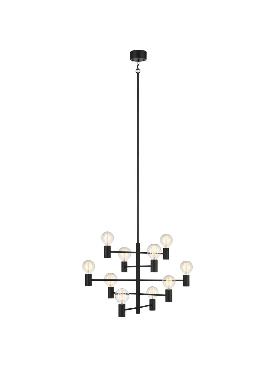 Veľký luster Paris, Lampa: čierna Kábel: priehľadná, Ø 80 cm