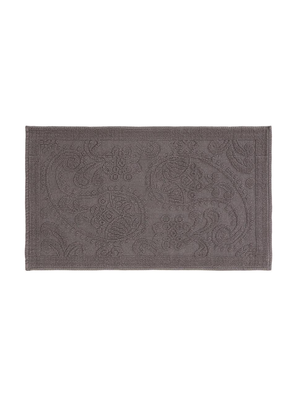 Tapis de bain gris Kaya, 100 % coton, Gris foncé, larg. 60 x long. 100 cm