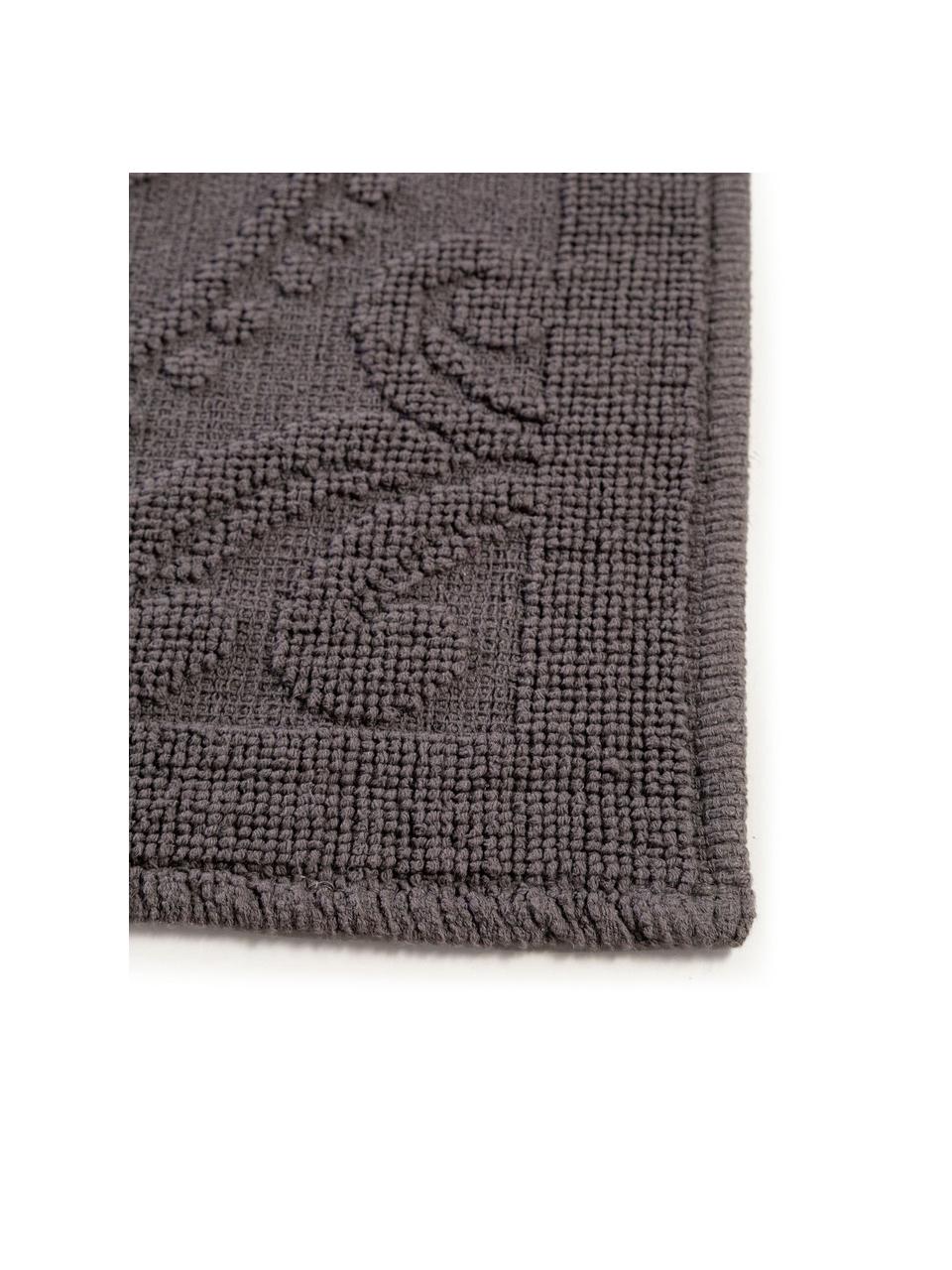 Dywanik łazienkowy Kaya, 100% bawełna, Ciemny szary, S 60 x D 100 cm