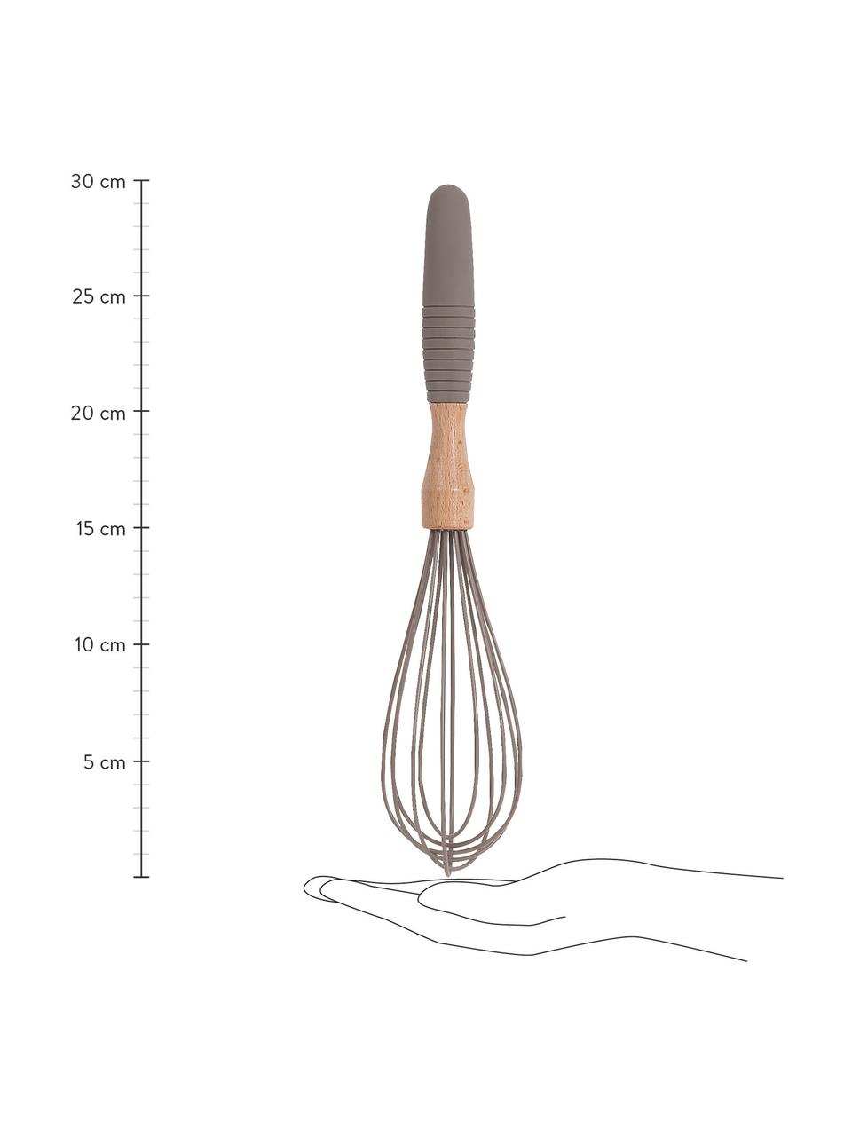 Batidor Silico, Plástico, madera, Gris, madera clara, L 30 cm