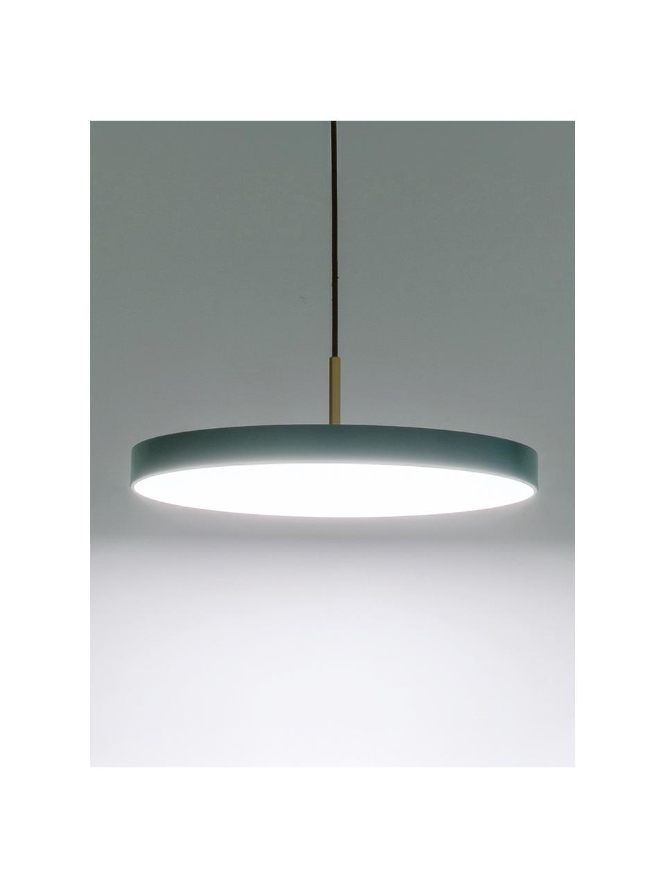 Design LED-Pendelleuchte Asteria, in verschiedenen Größen, Lampenschirm: Aluminium, lackiert, Dekor: Stahl, lackiert, Petrol, Ø 31 x H 14 cm