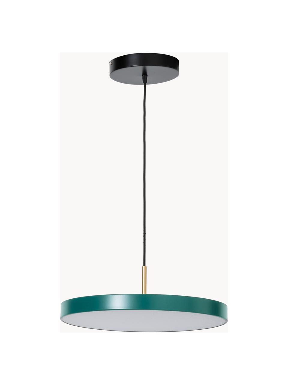 Design LED-Pendelleuchte Asteria, in verschiedenen Größen, Lampenschirm: Aluminium, lackiert, Dekor: Stahl, lackiert, Petrol, Ø 31 x H 14 cm