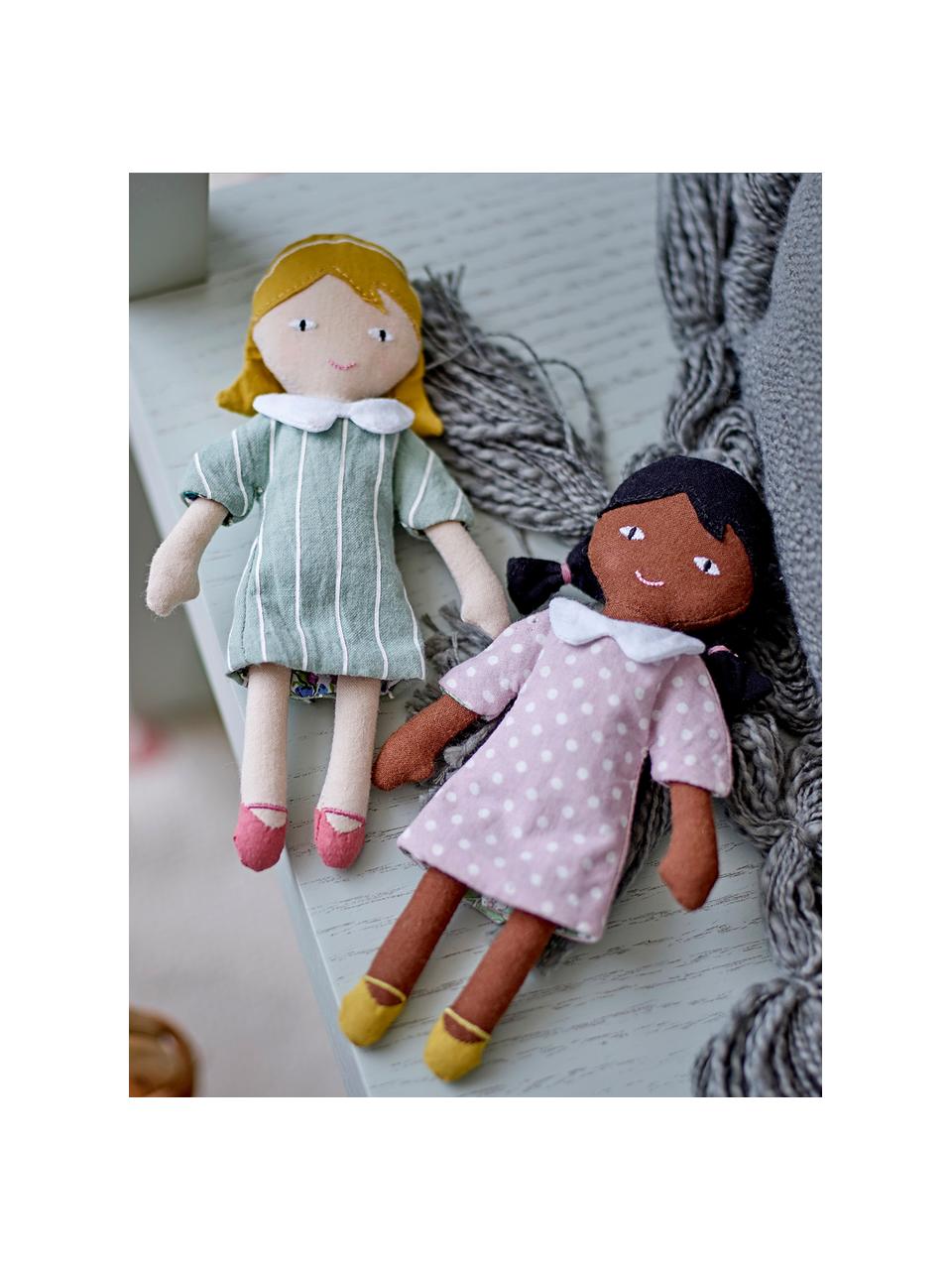 Set 2 bambole di pezza Hella & Stella, Rivestimento: 100% cotone, Multicolore, Larg. 6 x Alt. 16 cm