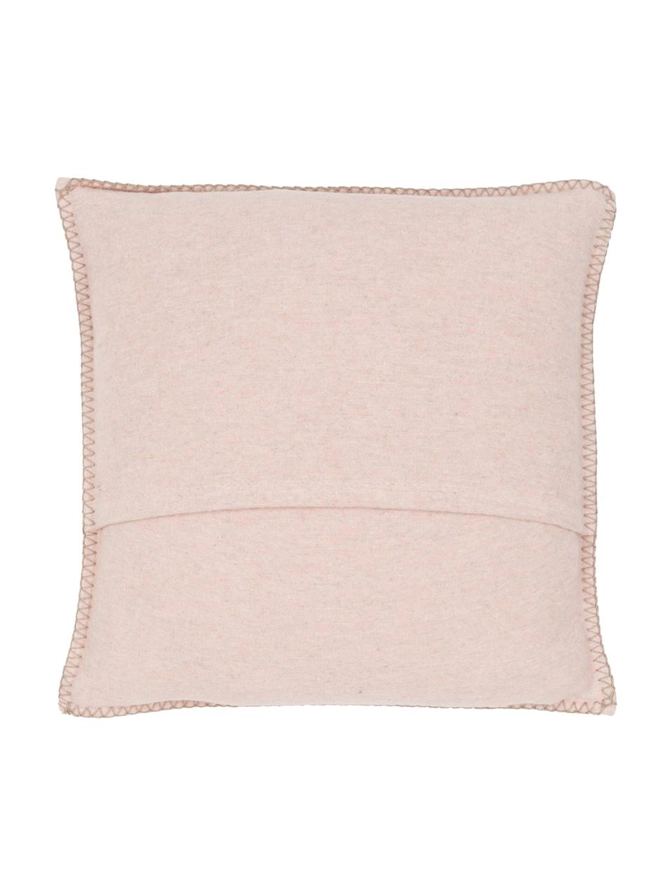 Housse de coussin 40x40 polaire Sylt, Vieux rose, crème