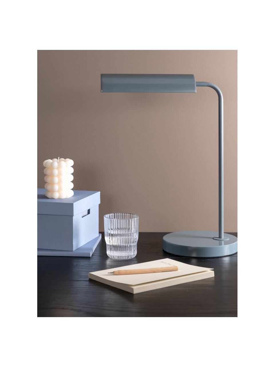 Lámpara de escritorio Harmonica, Lámpara: acero recubierto, Cable: plástico, Gris azulado, An 34 x Al 43 cm