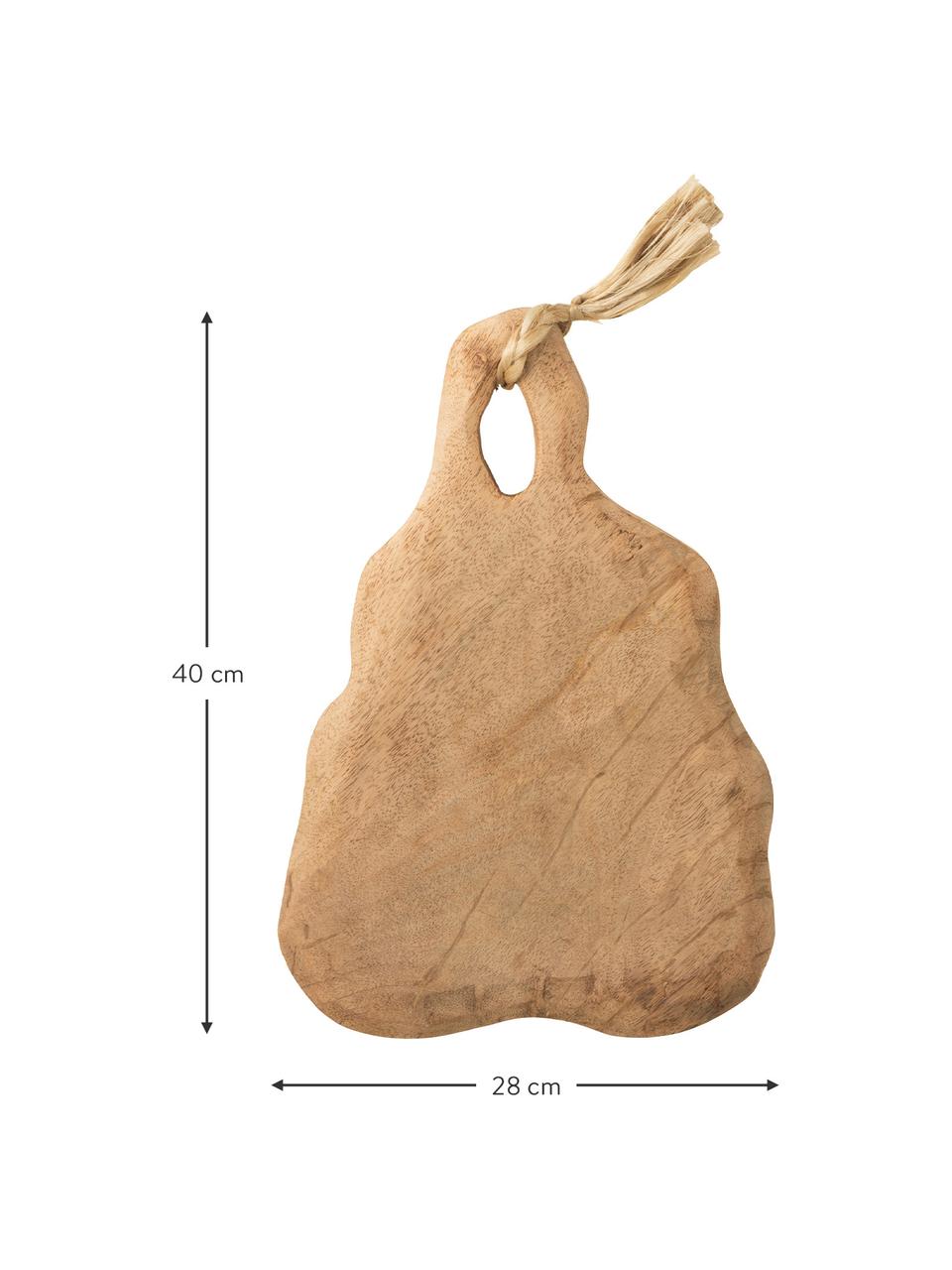 Prkénko z mangového dřeva Naturell, D 40 cm, Š 28 cm, Mangové dřevo