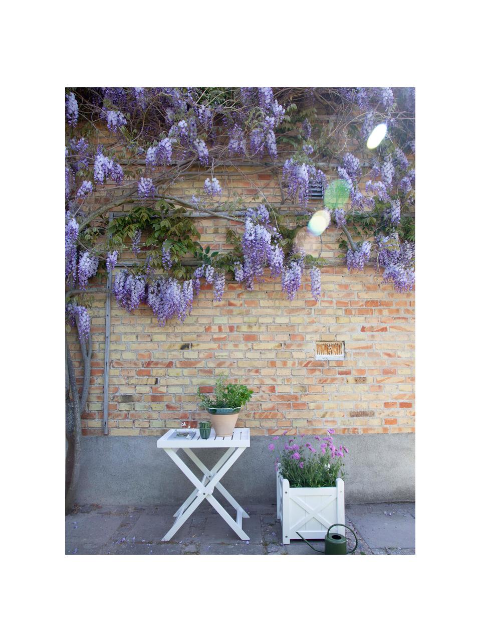 Table de jardin pliante en acajou Tray, Bois d'acajou laqué, Bois d'acajou blanc laqué, larg. 65 x prof. 40 cm