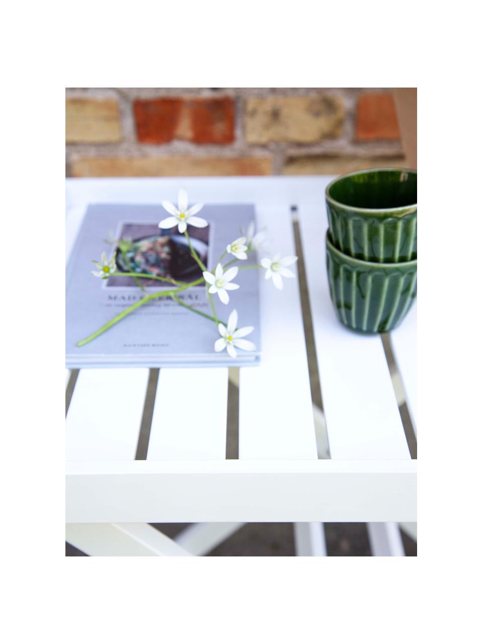 Klappbarer Gartentisch Tray aus Mahagoniholz, Mahagoniholz, lackiert, Mahagoniholz, weiß lackiert, B 65 x T 40 cm