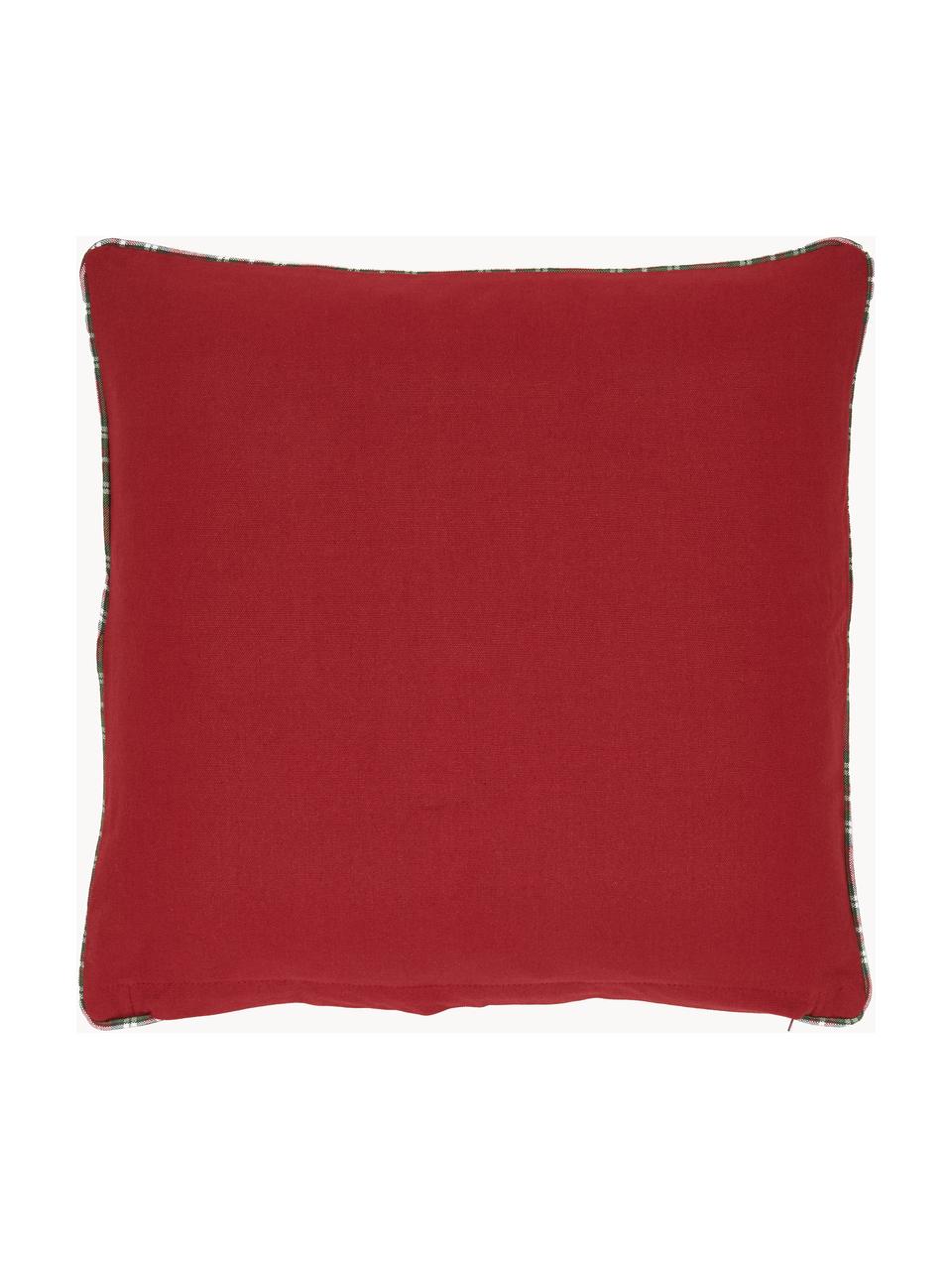 KT021.320 Housse de coussin 45x45 cm Blanc Rouge Polyester Père Noël Housse  de coussin décorative