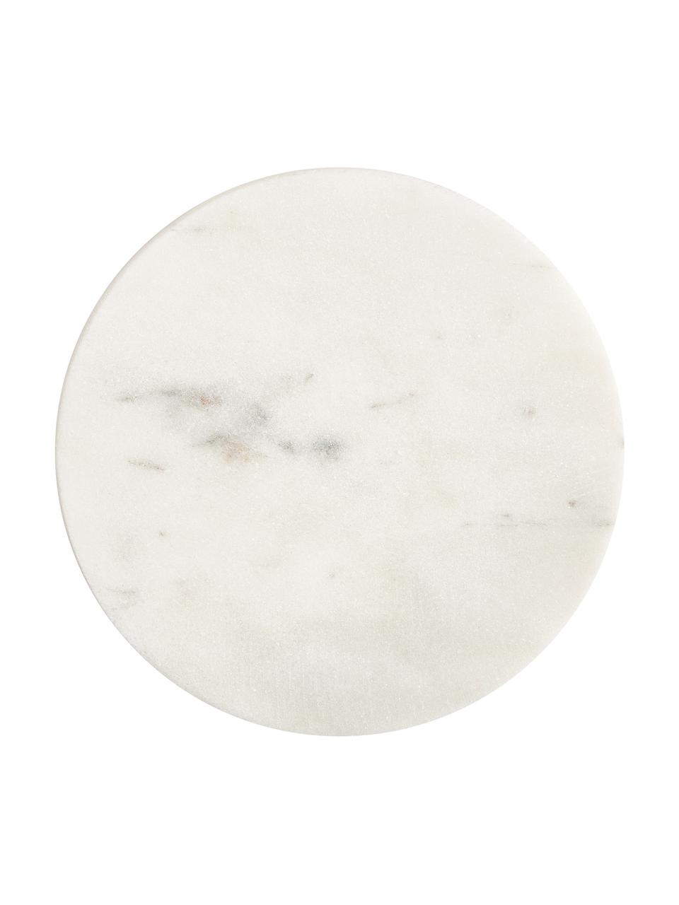 Marmor-Untersetzer Callum in Weiß, 4 Stück, Marmor, Weiß, Ø 10 x H 1 cm