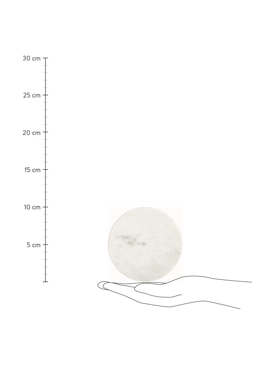 Mramorová podložka Callum, 4 ks, Mramor, Biela, Ø 10 x V 1 cm