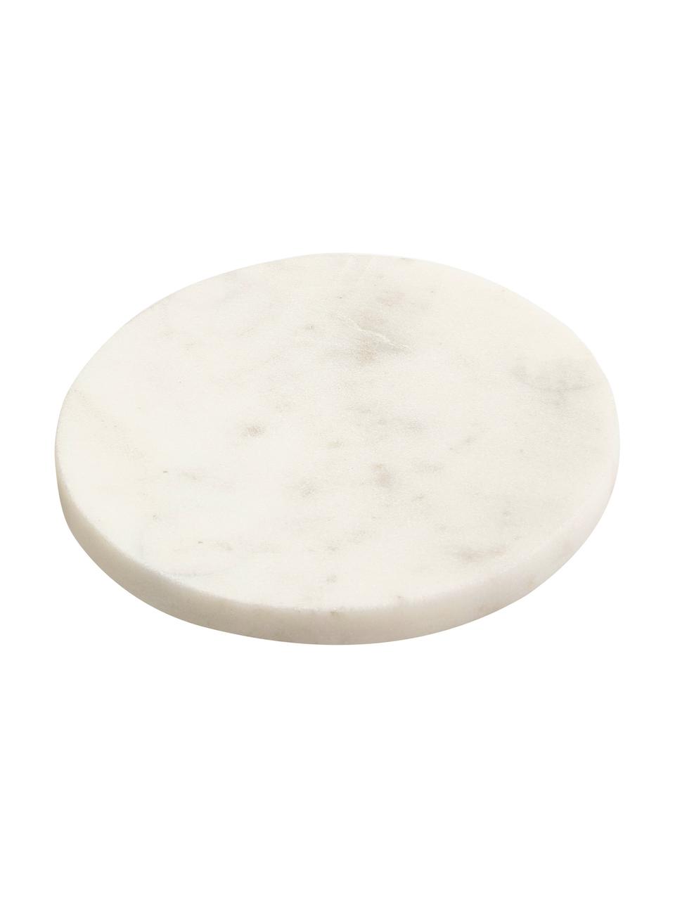 Marmor-Untersetzer Callum, 4 Stück, Marmor, Weiß, marmoriert, Ø 10 x H 1 cm