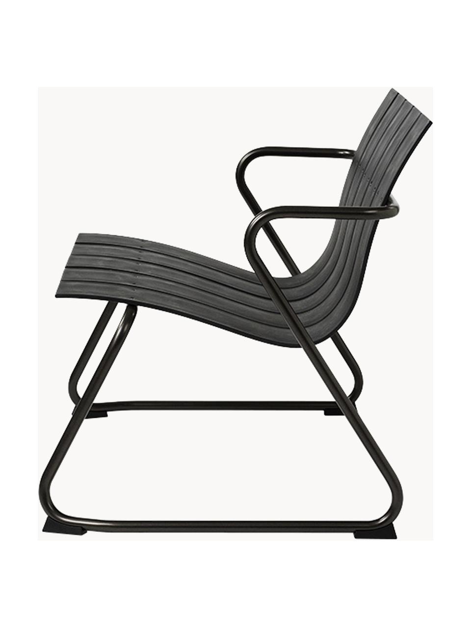 Fauteuil de jardin artisanal Ocean, Noir, larg. 72 x prof. 63 cm