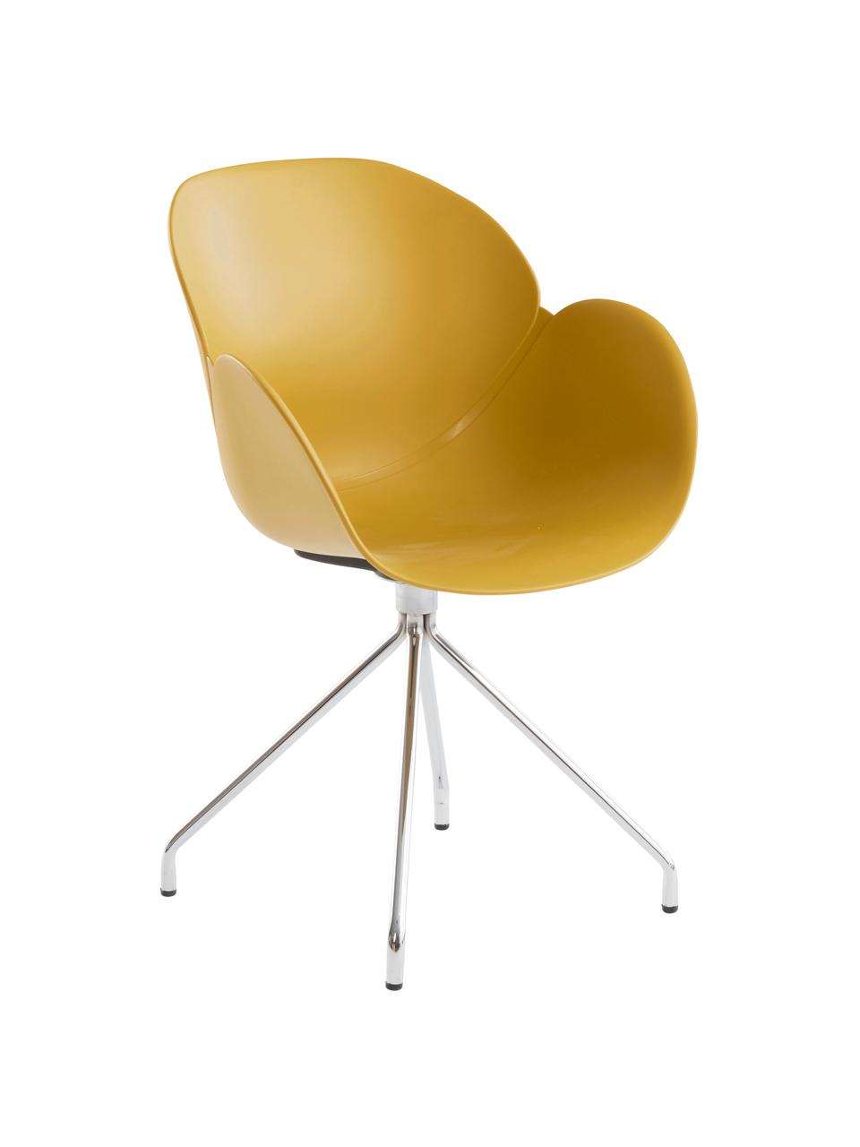 Silla Nikko, Asiento: polipropileno, Patas: metal, Amarillo, An 60 x F 58 cm