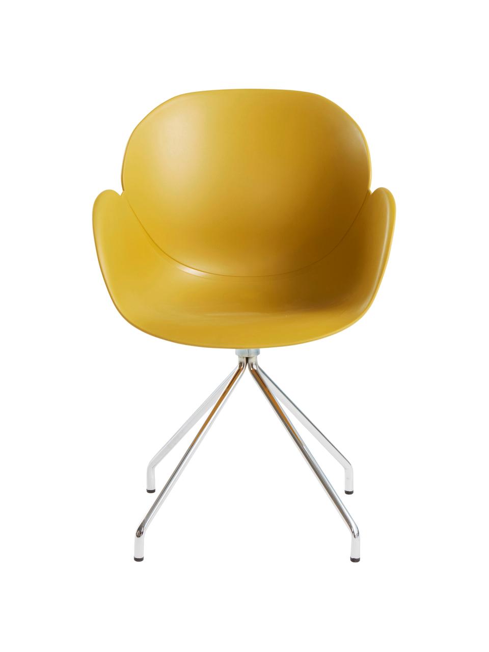 Silla Nikko, Asiento: polipropileno, Patas: metal, Amarillo, An 60 x F 58 cm