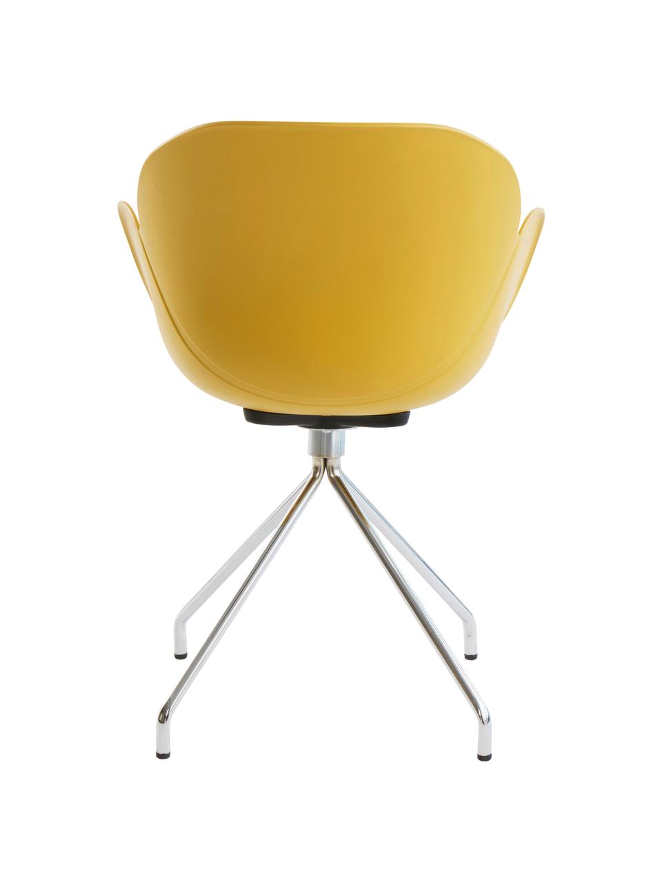 Silla Nikko, Asiento: polipropileno, Patas: metal, Amarillo, An 60 x F 58 cm