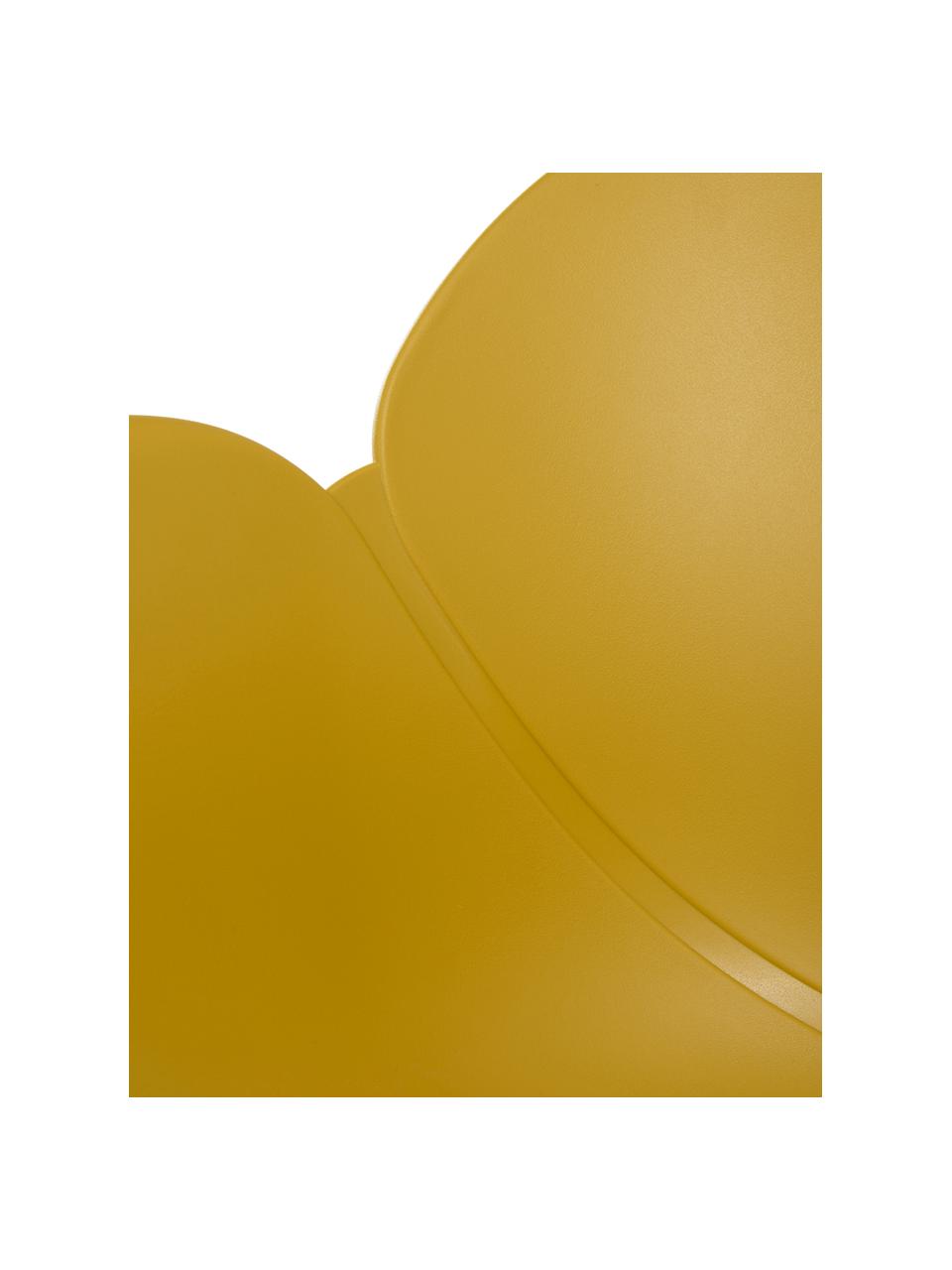 Sedia gialla Nikko, Seduta: polipropilene, Gambe: metallo, Giallo, Larg. 60 x Prof. 58 cm