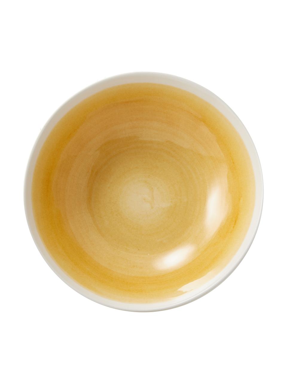 Ručne vyrobená šalátová misa s gradientom Pure, Ø 26 cm, Keramika, Žltá, biela, Ø 26 x V 7 cm