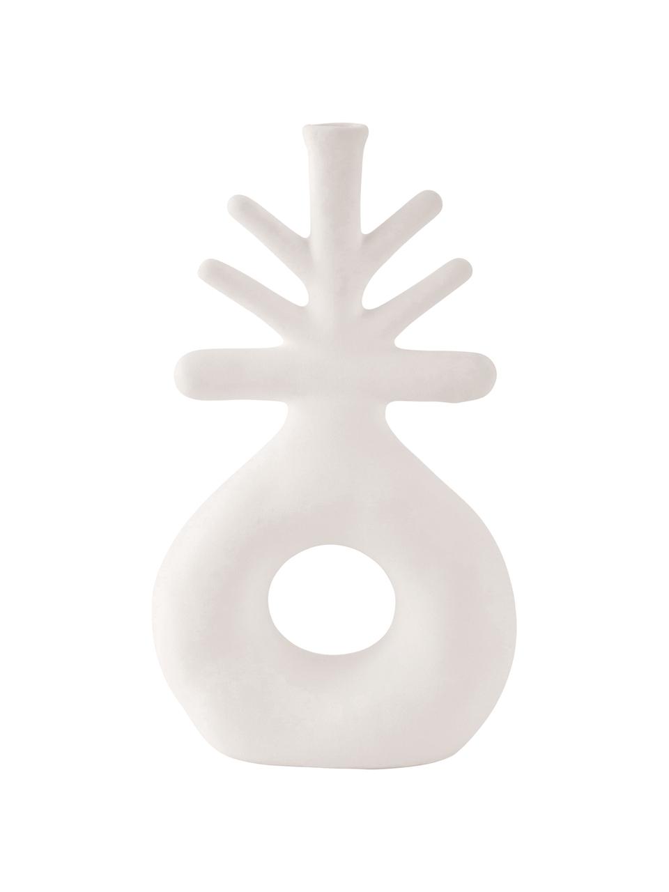 Große Vase Maja aus Porzellan, Porzellan, Weiß, B 15 x H 26 cm