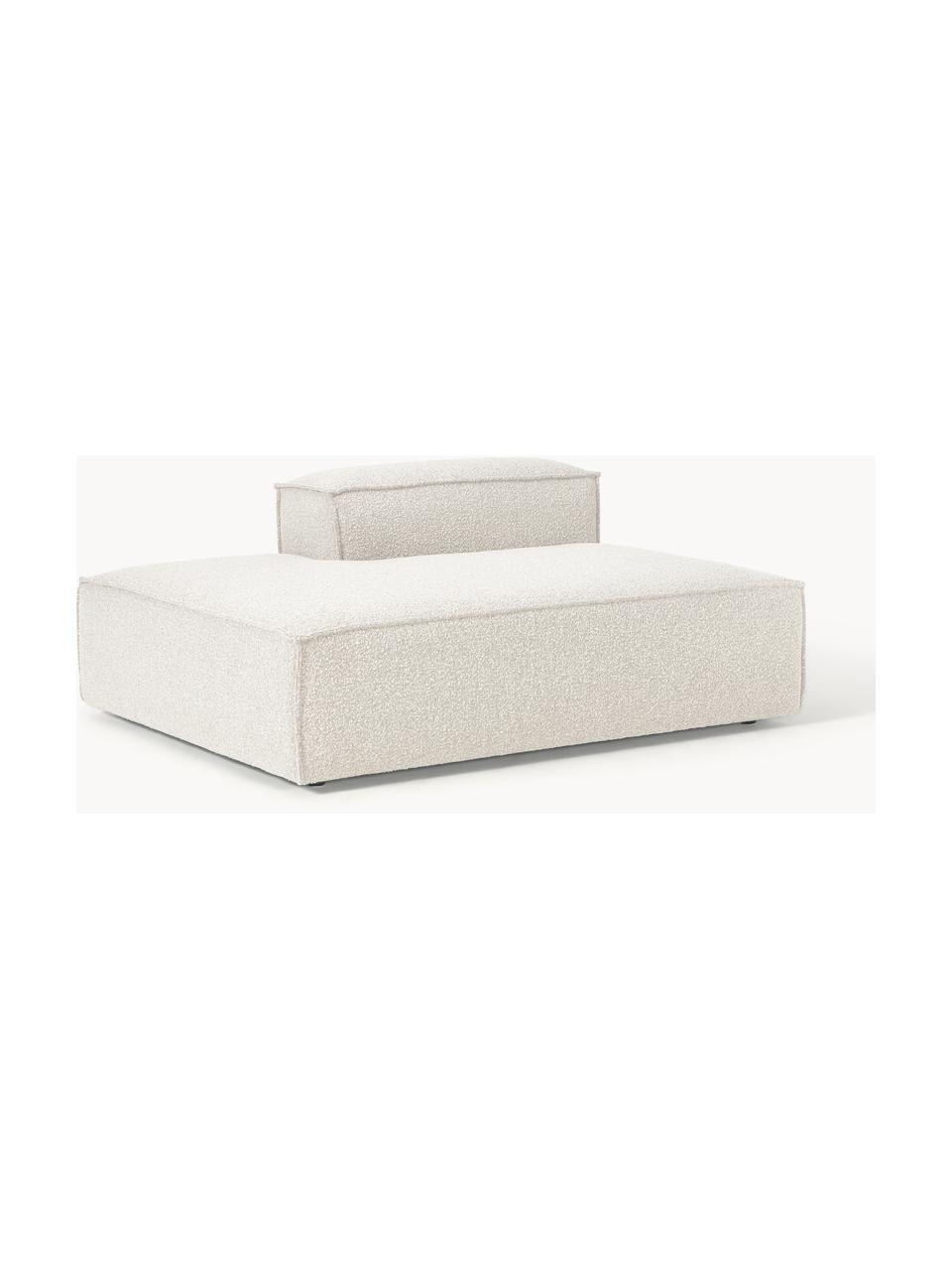 Ottomane-Modul Lennon aus Bouclé, Bezug: Bouclé (100 % Polyester) , Gestell: Massives Kiefernholz, Spe, Bouclé Off White, B 150 x T 119 cm, Rückenlehne rechts