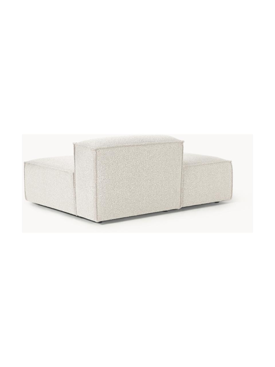 Diván modular en tejido bouclé Lennon, Tapizado: tejido bouclé (100% polié, Estructura: madera contrachapada de p, Patas: plástico Este producto es, Bouclé Off White, An 150 x F 123 cm, respaldo derecho