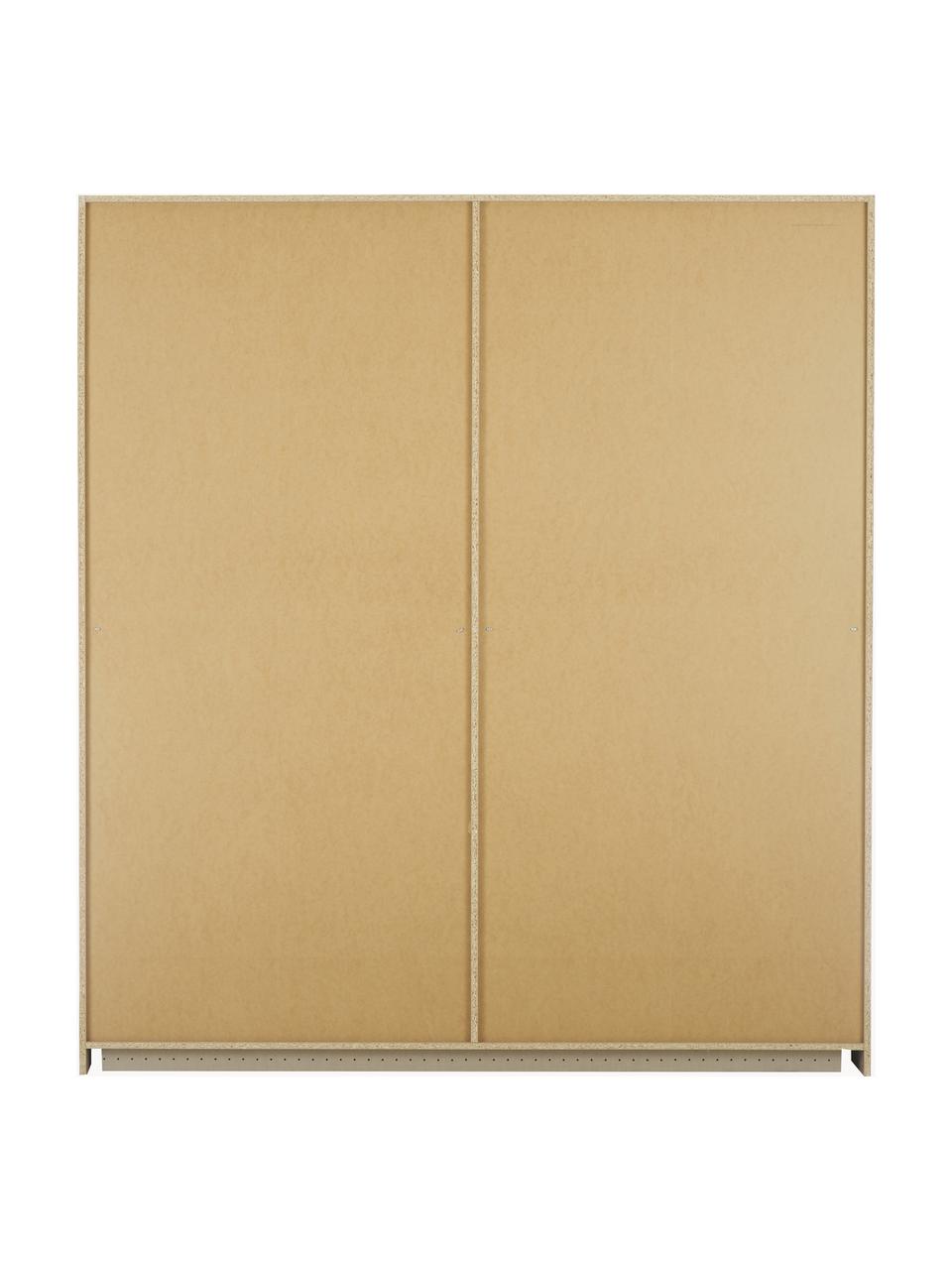 Drehtürenschrank Mia, 4-türig, Holzwerkstoff aus heimischen Hölzern aus nachhaltiger Forstwirtschaft, beschichtet, Weiß, Goldfarben, B 181 x H 210 cm