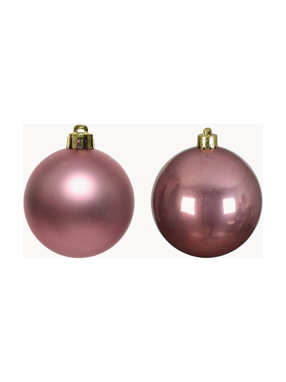 Boules de Noël Evergreen, sets de différentes tailles, Rose pâle, Ø 10 cm, 4 pièces