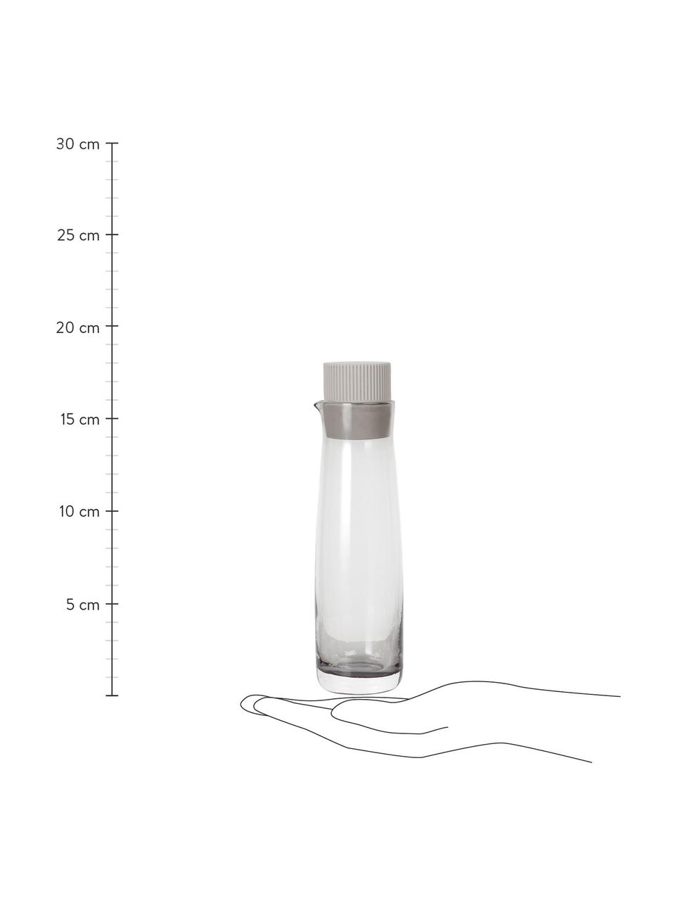 Essig- und Öl-Spender Olvigo aus Glas, 2er-Set, Verschluss: Silikon, Beige, Ø 5 x H 18 cm