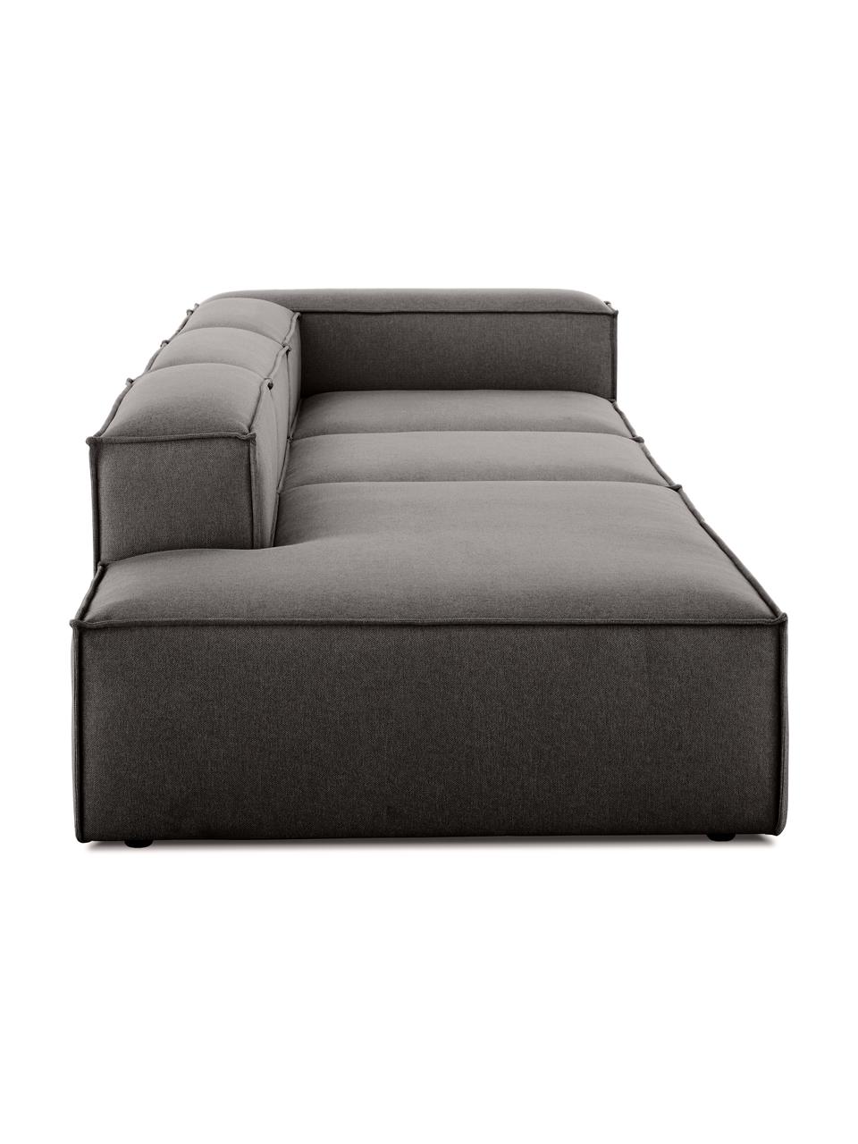 Diván modular grande Lennon, Tapizado: 100% poliéster Alta resis, Estructura: madera contrachapada de p, Patas: plástico, Tejido gris antracita, An 357 x F 119 cm, respaldo derecho