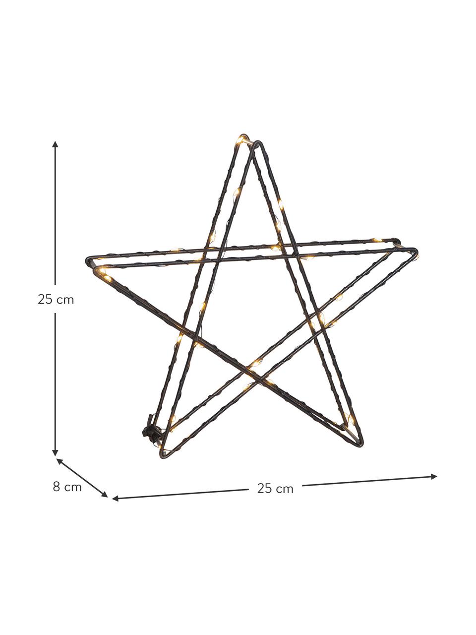 LED lichtobject Ster, batterij-aangedreven, Zwart, B 25 x H 25 cm