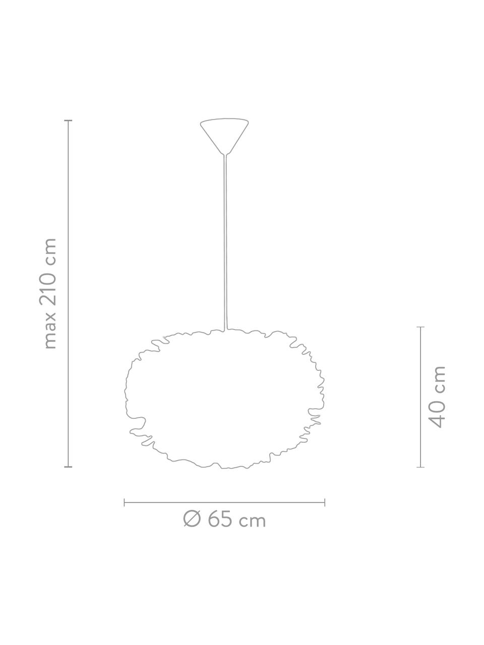 Závěsné svítidlo z peří Eos, Světle šedá, Ø 65 cm, V 40 cm