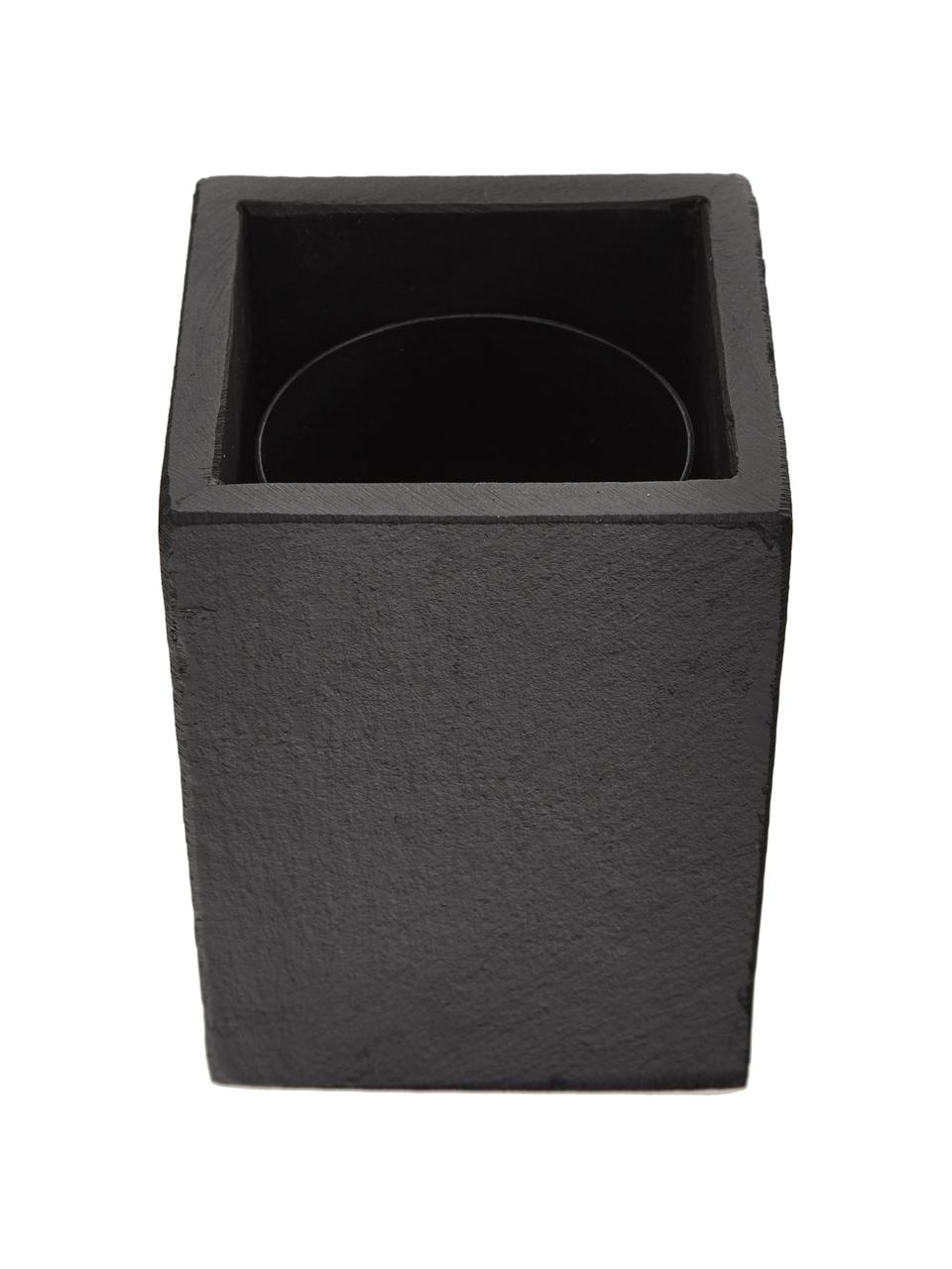 Toilettenbürste Nero mit Schiefer-Behälter, Schiefer, Edelstahl, Kunststoff, Dunkelgrau, H 41 cm