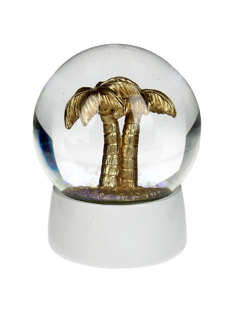 Decoratief object Palm Tree, Wit, goudkleurig, Ø 7 x H 8 cm