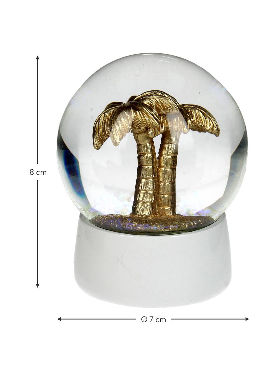 Decoratief object Palm Tree, Wit, goudkleurig, Ø 7 x H 8 cm