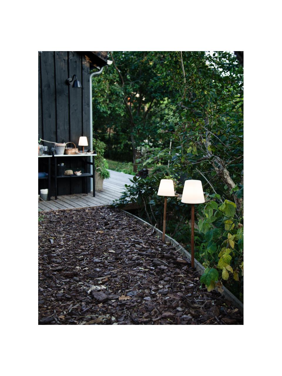Kleine mobiele dimbare tafellamp Northern met vlameffect, Lampenkap: kunststof, Voetstuk: gecoat metaal, Wit, bruin, zwart, Ø 17 x H 30 cm