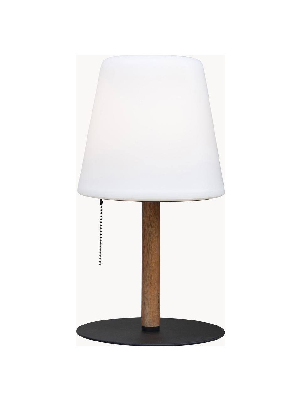 Lampada da tavolo effetto fiamma a LED dimmerabile da esterno Northern, Paralume: materiale sintetico, Struttura: legno, Bianco, marrone, nero, Ø 17 x Alt. 30 cm