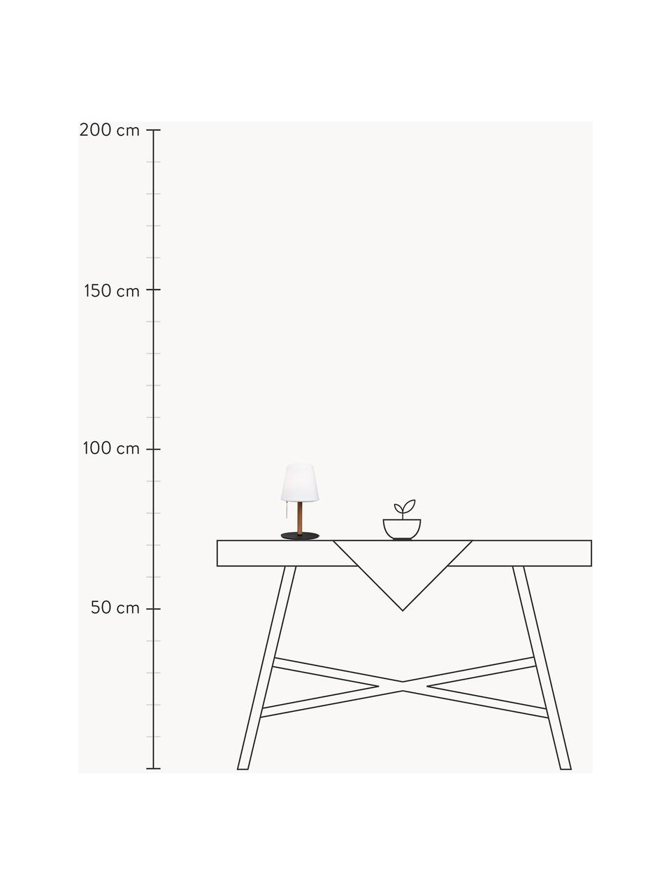 Kleine mobiele LED lamp Northern met vlameffect om op te hangen of te zetten, Lampenkap: kunststof, Voetstuk: gecoat metaal, Wit, bruin, zwart, Ø 17 x H 30 cm