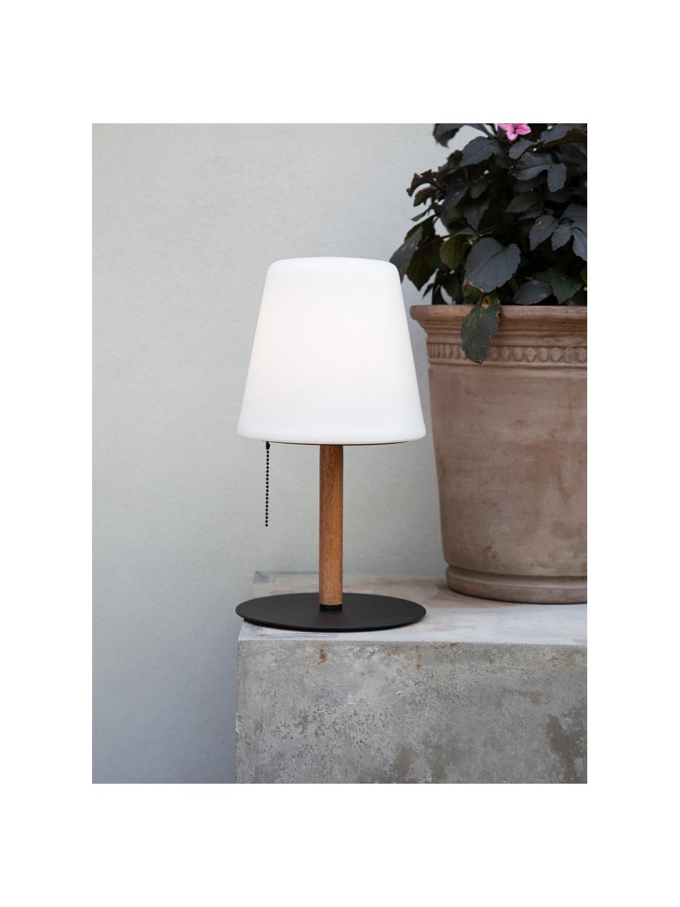 Kleine mobiele LED lamp Northern met vlameffect om op te hangen of te zetten, Lampenkap: kunststof, Voetstuk: gecoat metaal, Wit, bruin, zwart, Ø 17 x H 30 cm