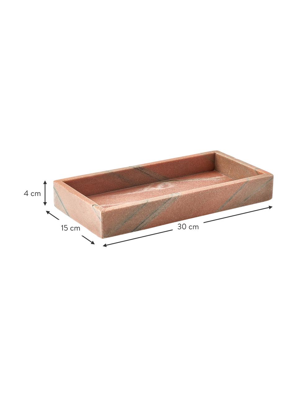 Klein decoratief dienblad Venice van marmer, Marmer, Terracotta, gemarmerd, B 30 x D 15 cm