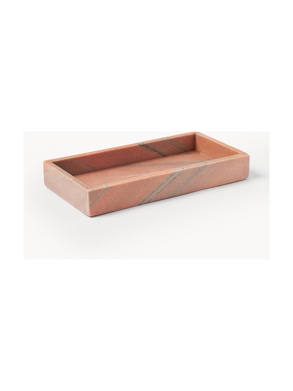 Kleines Deko-Tablett Venice aus Marmor, Marmor, Terrakotta, marmoriert, B 30 x T 15 cm