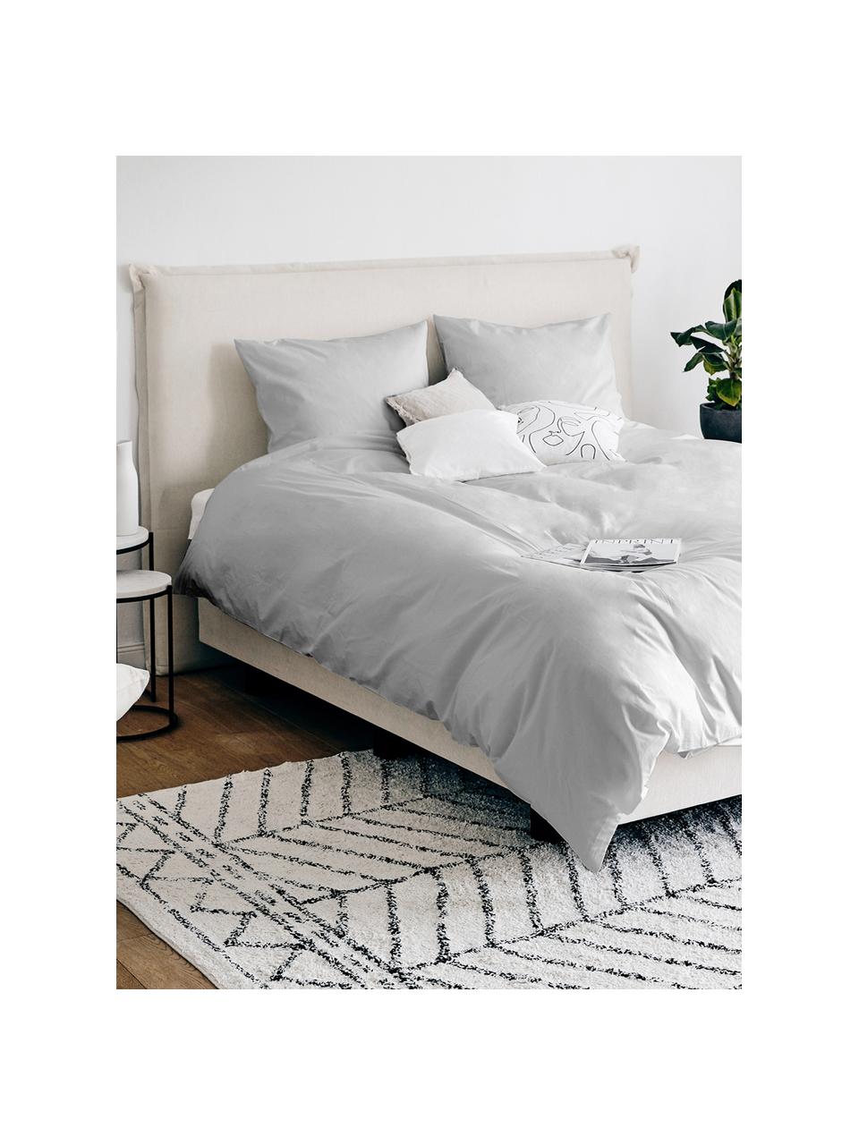 Housse de couette en satin de coton Comfort, Gris clair, larg. 240 x long. 220 cm