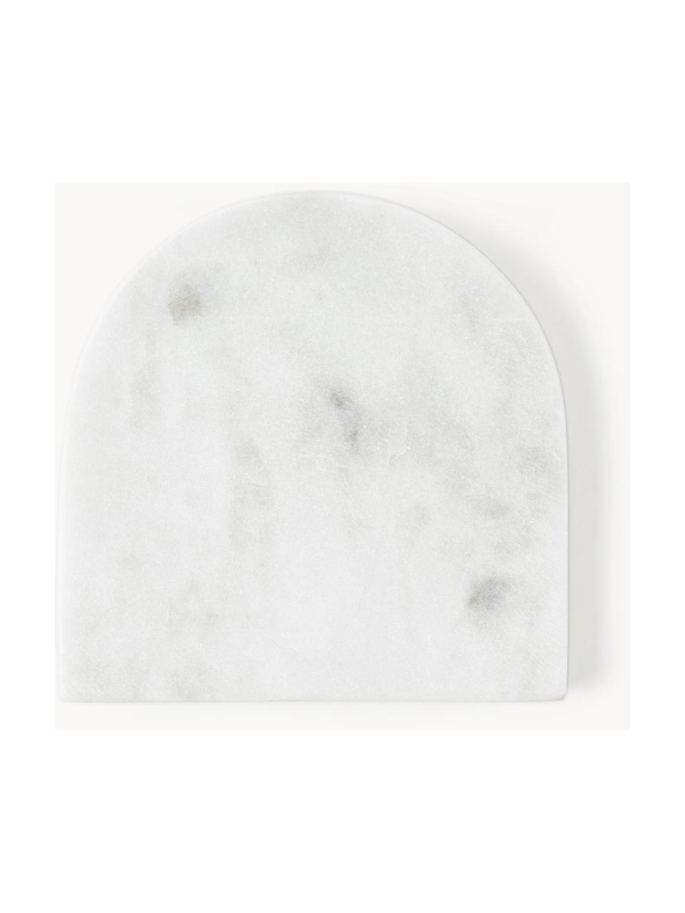 Marmeren onderzetter Jessi, set van 4, Marmer, Wit, donkergroen, gemarmerd, B 10 x D 10 cm