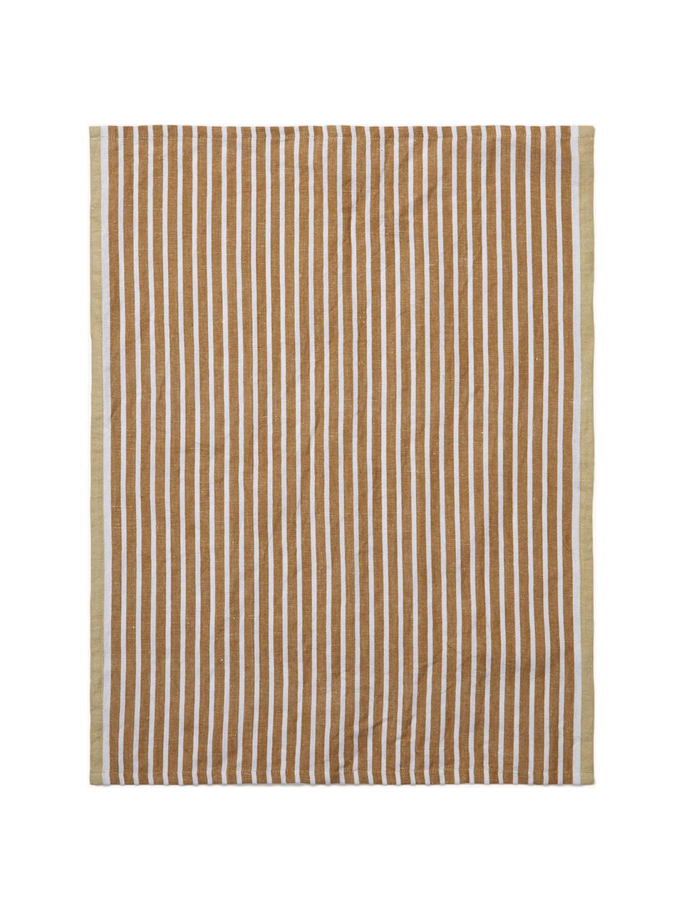 Strofinaccio Hale, 50% lino, 50% cotone, Terracotta, beige, bianco latte, Larg. 50 x Lung. 70 cm