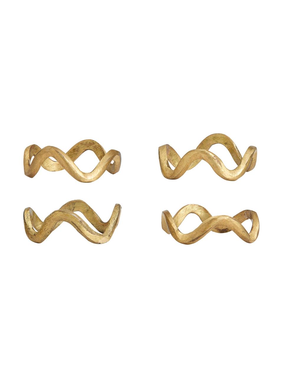 Rond de serviette Skye, 4 pièces, Laiton, brossé, Couleur dorée, Ø 4 cm