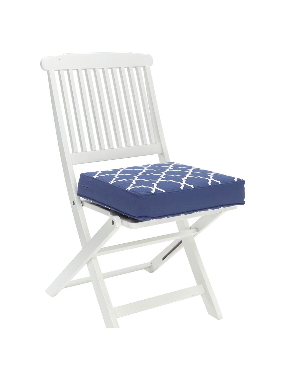 Vysoký vankúš na stoličku Lana, tmavomodrá/biela, Modrá, Š 40 x D 40 cm