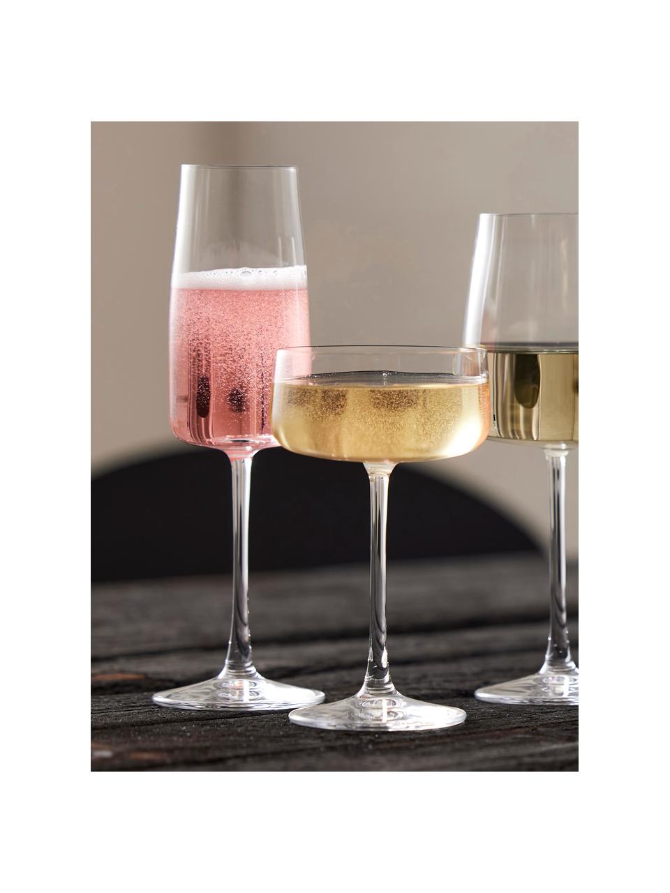 Coppa champagne in cristallo Ceros 4 pz, Cristallo, Trasparente, Ø 20 x Alt. 18 cm, 260 ml