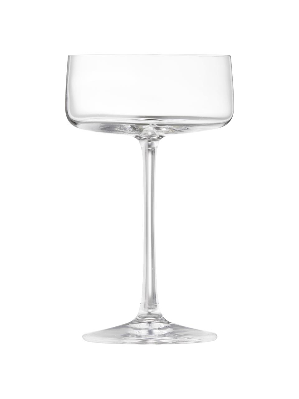 Copas pompadour de champán de cristal Ceros, 4 uds., Cristal, Transparente, Ø 20 x Al 18 cm, 260 ml