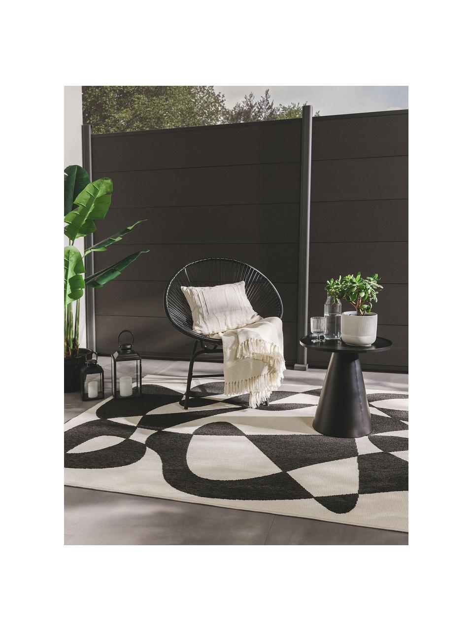 In- & Outdoor Teppich Taro, 100 % Polypropylen, Schwarz, Off White, B 80 x L 150 cm (Grösse XS)